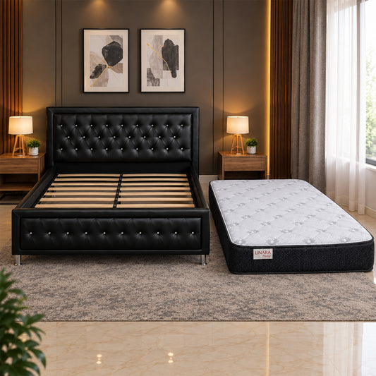 Aurina 10" Mattress + Upholstered Storage Bed