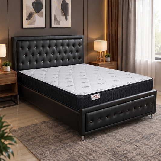 Aurina 10" Mattress + Upholstered Storage Bed