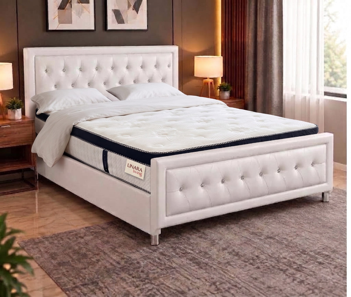 Yorkville Mattress 14" + Upholstered Storage Bed