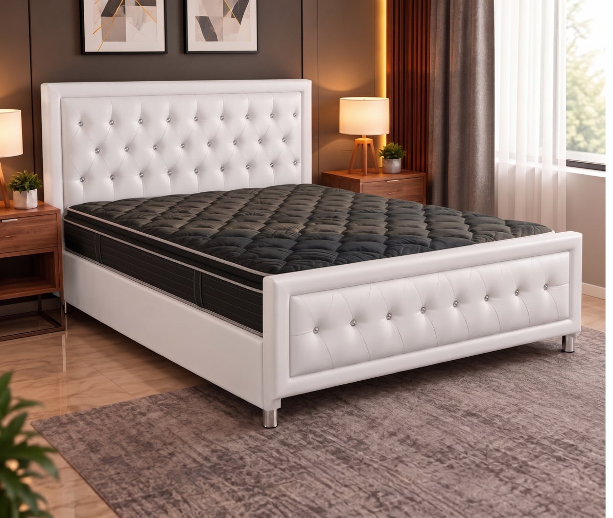 Embrace Mattress + Upholstered Storage Bed