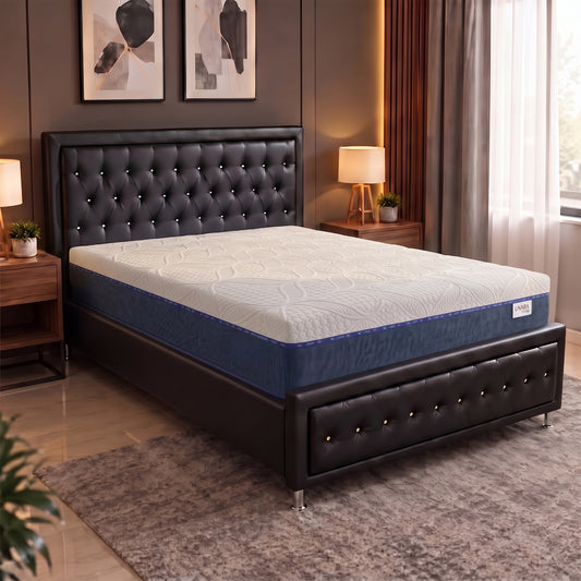 Hybrid 14" Mattress + Upholstered Storage Bed