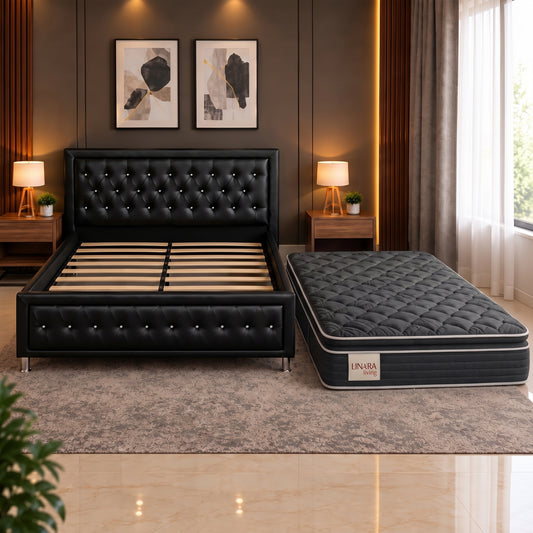 Embrace Mattress + Upholstered Storage Bed
