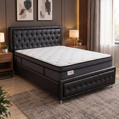 Elite 14" Mattress + Upholstered Storage Bed