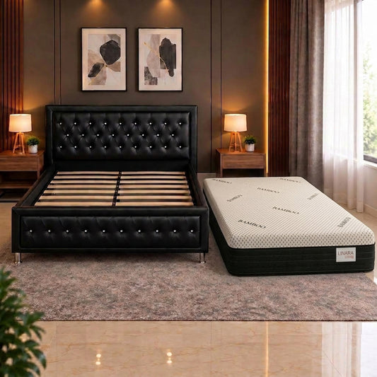 Beauty Sleep 10" Mattress + Upholstered Storage Bed