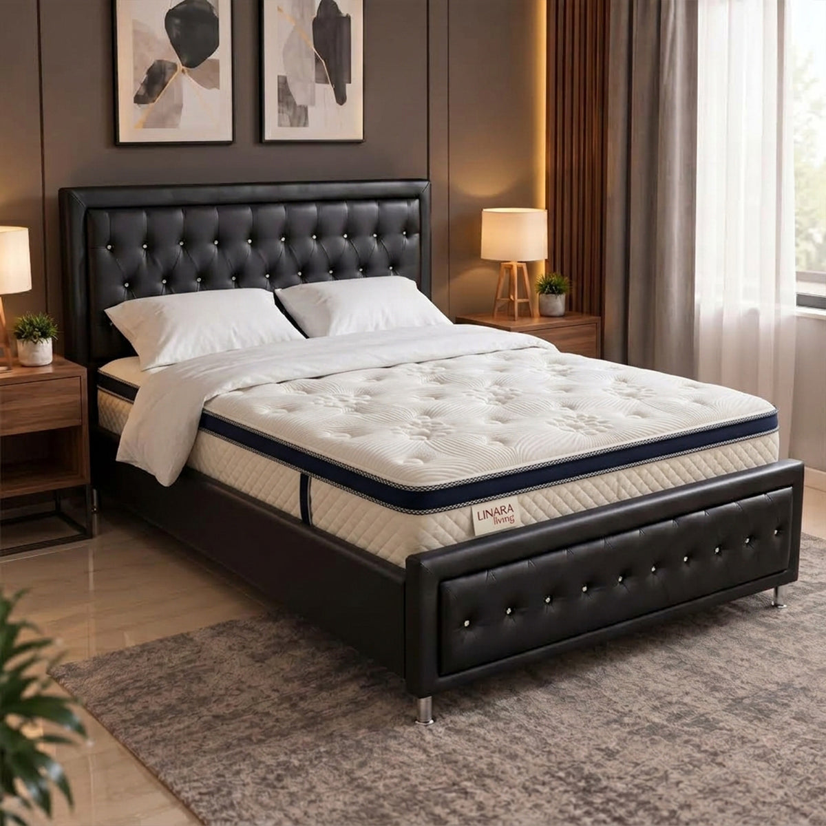 Yorkville Mattress 14" + Upholstered Storage Bed