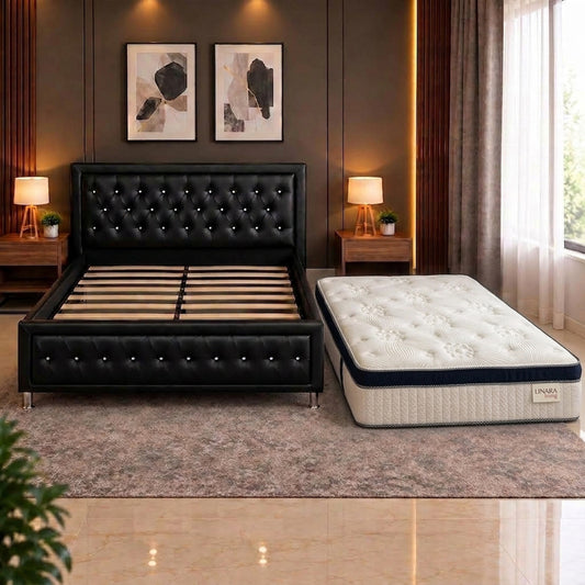 Yorkville Mattress 14" + Upholstered Storage Bed